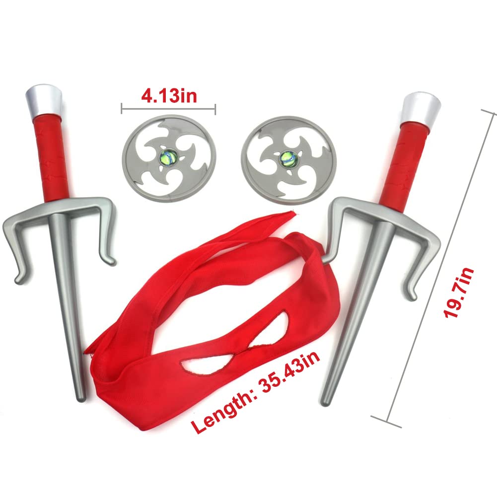 Aexfuma Turtle Shell Kids Costume – Red Ninja Hero Cosplay for Halloween & Parties