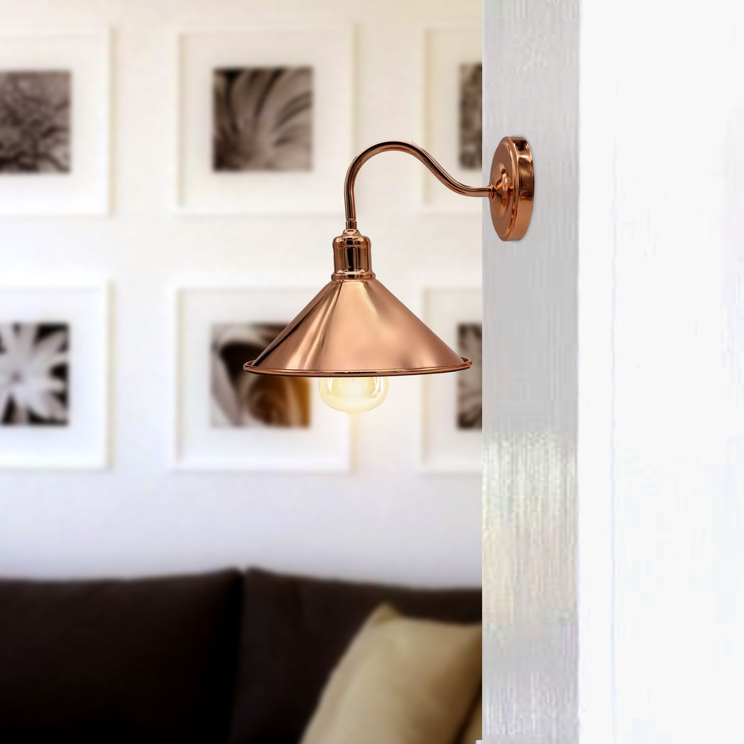 Vintage Industrial Rose Gold Retro Wall light Sturdy Metal Lamp Shade Lights Classic Style Electroplated Finish E27 lamp