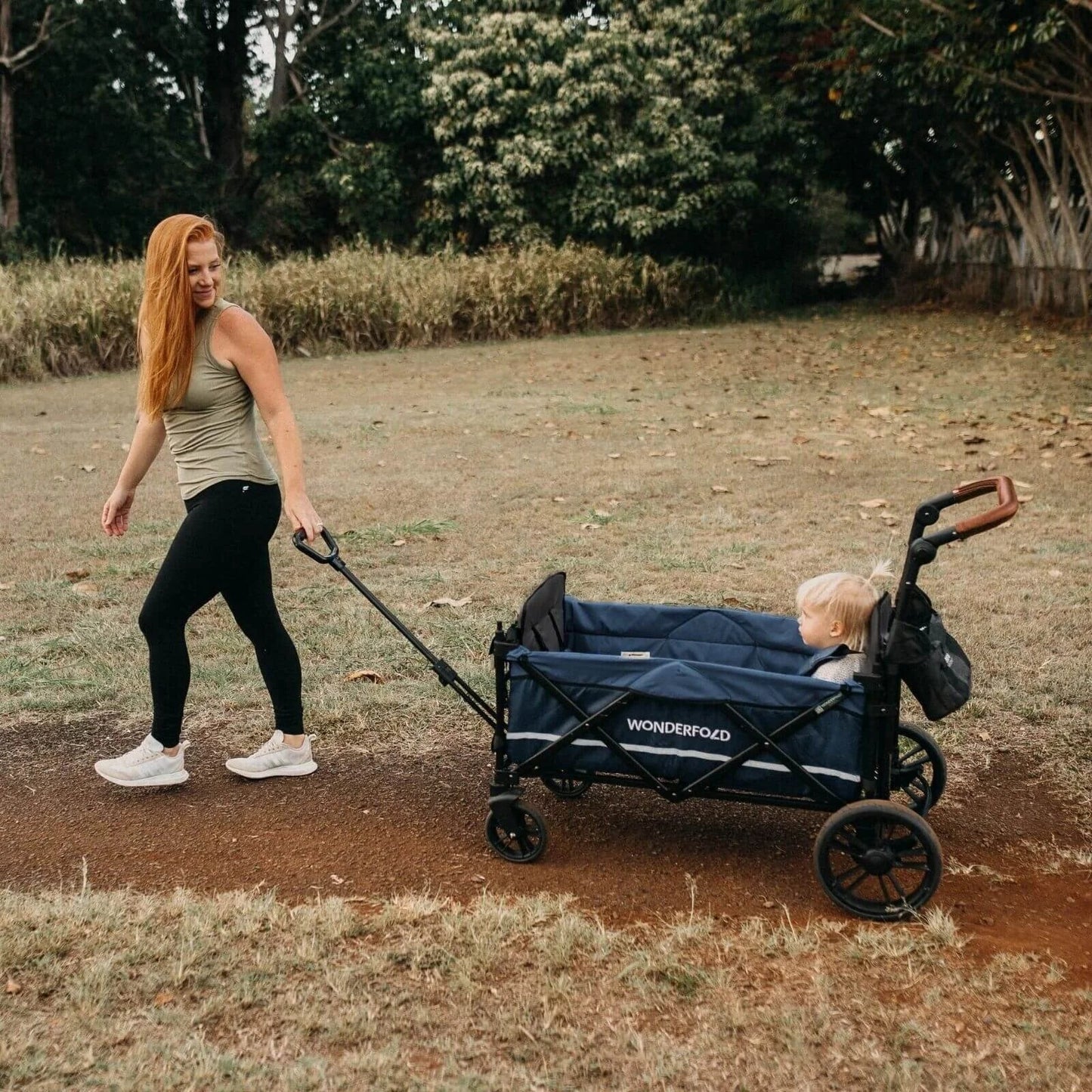 Wonderfold X2 Push & Pull Double Stroller Wagon - Midnight Blue