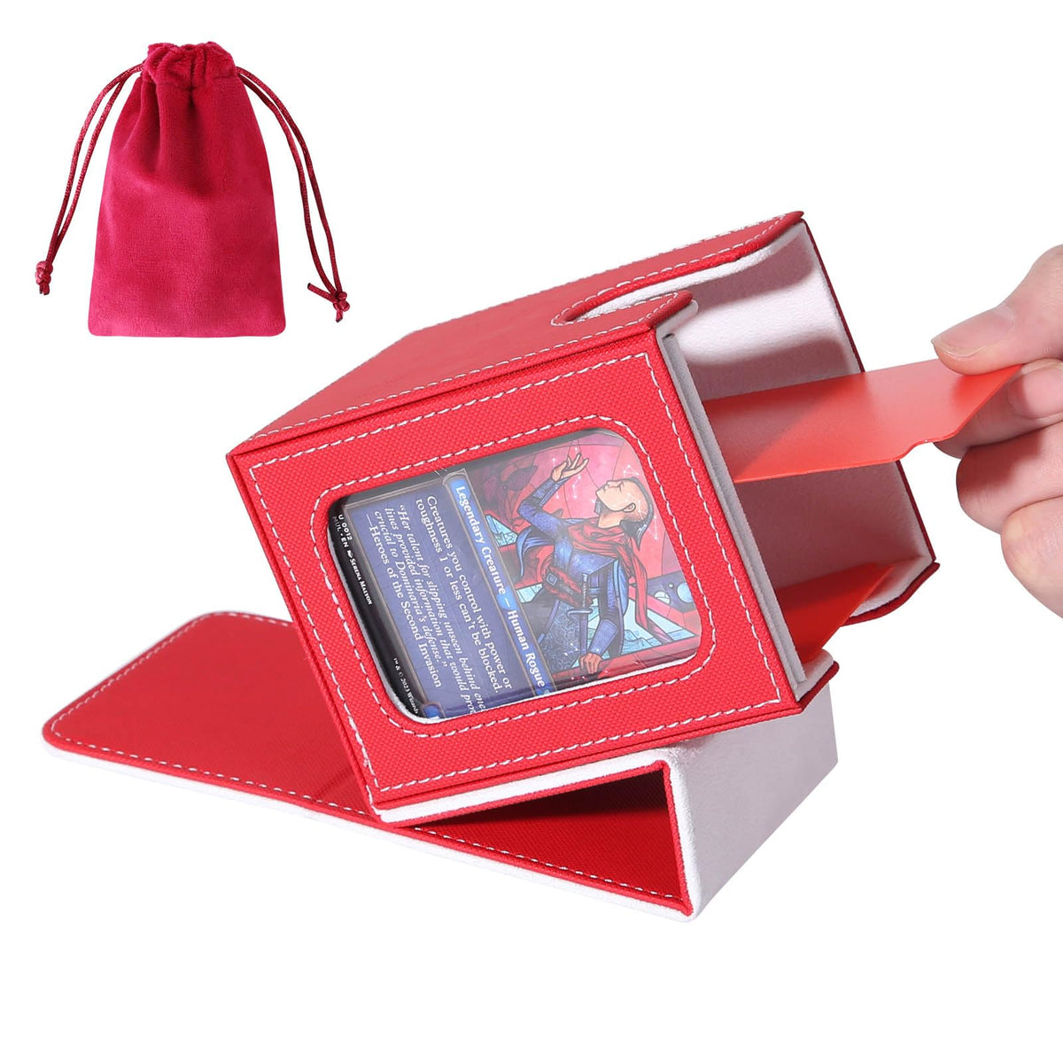 AFIING MTG Deck Box for Commander Display – Fits 60+ Double-Sleeved or 100+ Single-Sleeved Cards