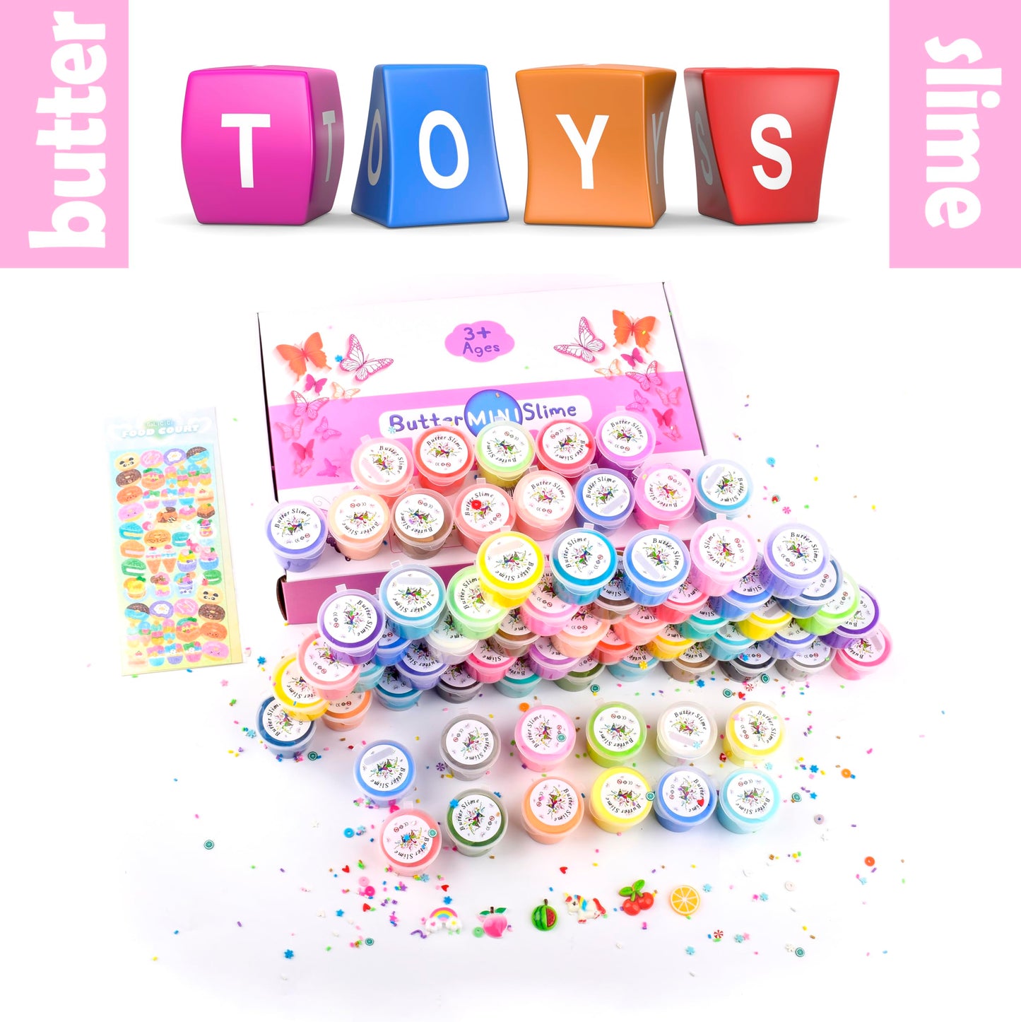 Afofall Butter Slime Kit 68-Pack – Non-Sticky, Super Soft Sludge for Party Favors