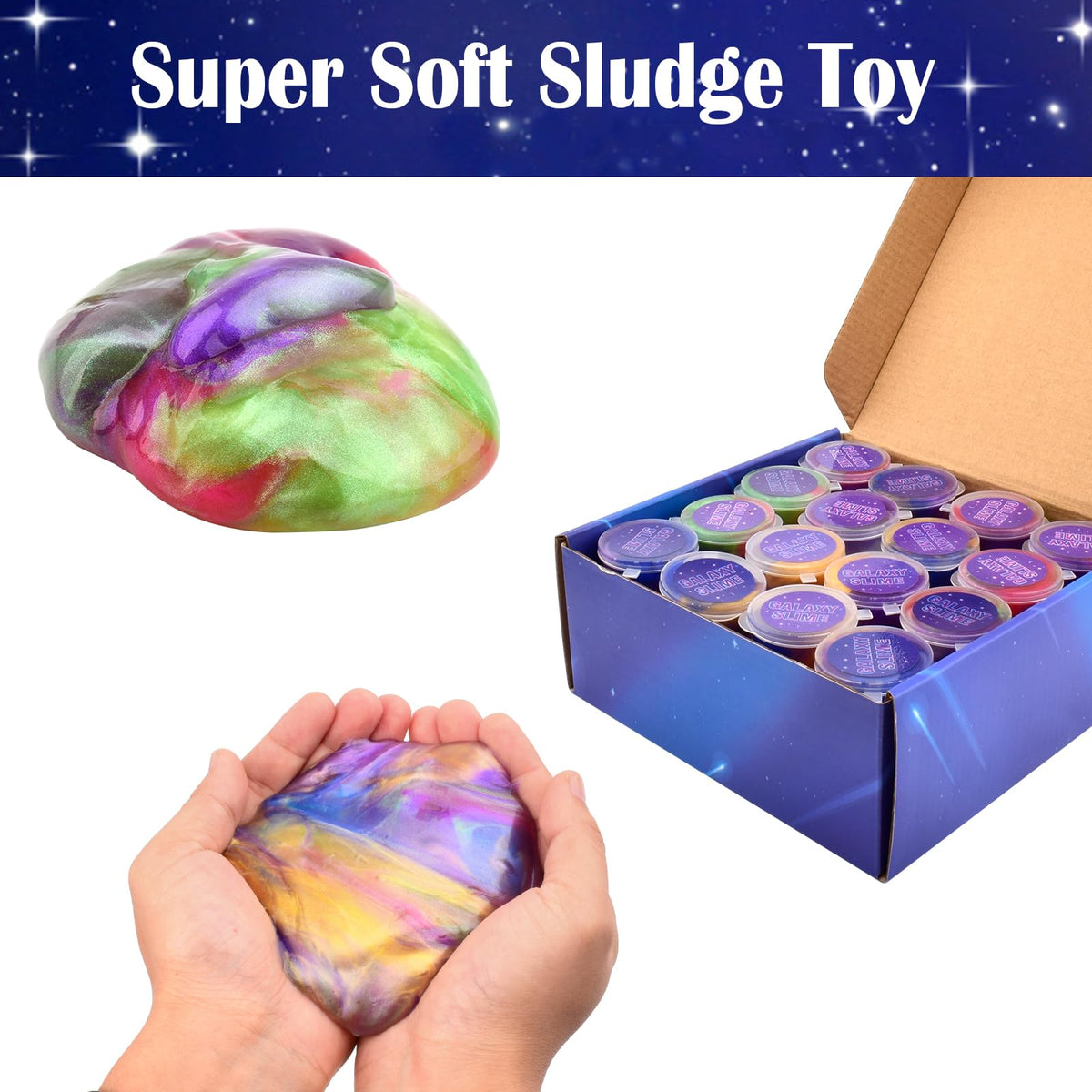 Afofall 32 Pack Galaxy Slime Kit – Mess-Free, Non-Sticky Slime for Parties, Gifts & Fun
