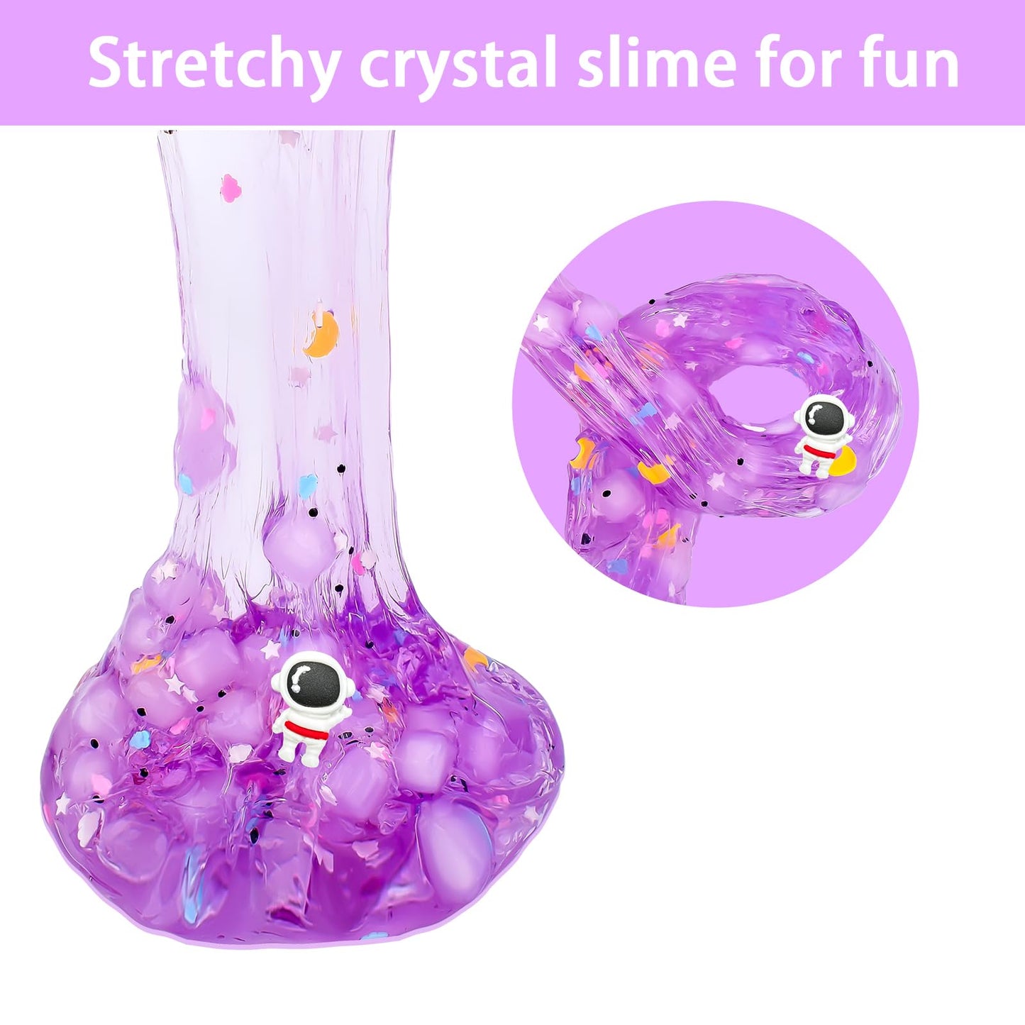 Afofall Prefilled Crystal Slime Pack – Mess-Free Purple Slime Toy for Kids | Easter Baskets & Party Favors