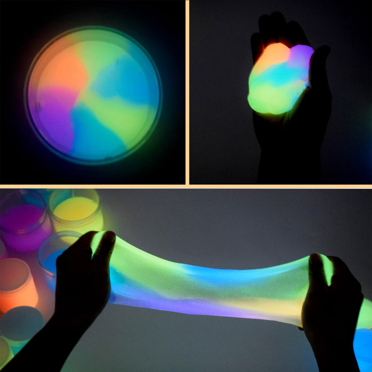 Afofall 12-Pack Glow-in-the-Dark Slime – Non-Sticky, Mess-Free Neon Colors