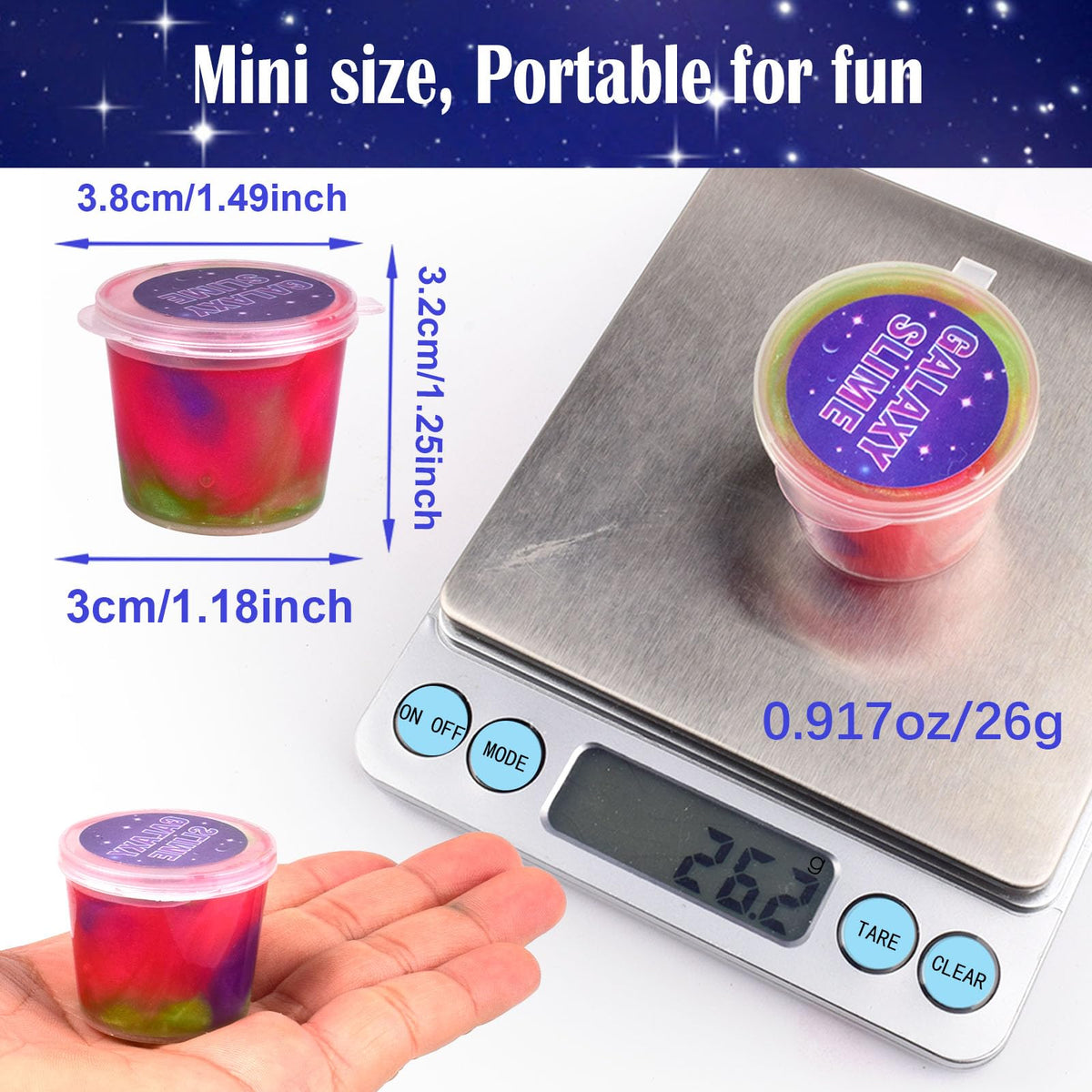 Afofall 32 Pack Galaxy Slime Kit – Mess-Free, Non-Sticky Slime for Parties, Gifts & Fun