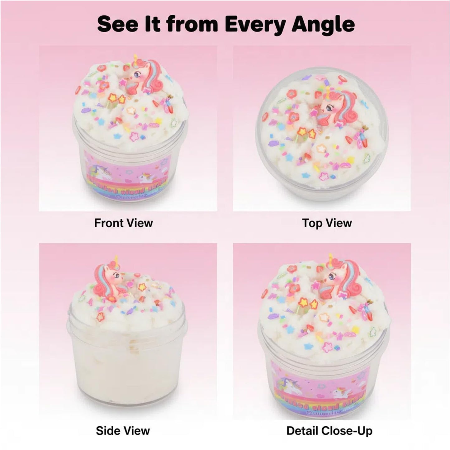 Afofall Unicorn Cloud Slime – Premade, Non-Sticky & Stretchy, 8 oz
