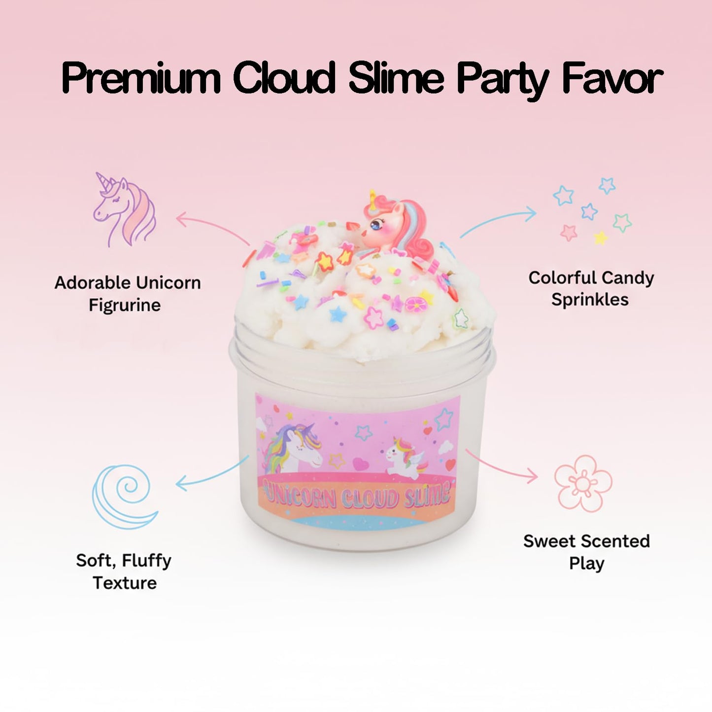 Afofall Unicorn Cloud Slime – Premade, Non-Sticky & Stretchy, 8 oz