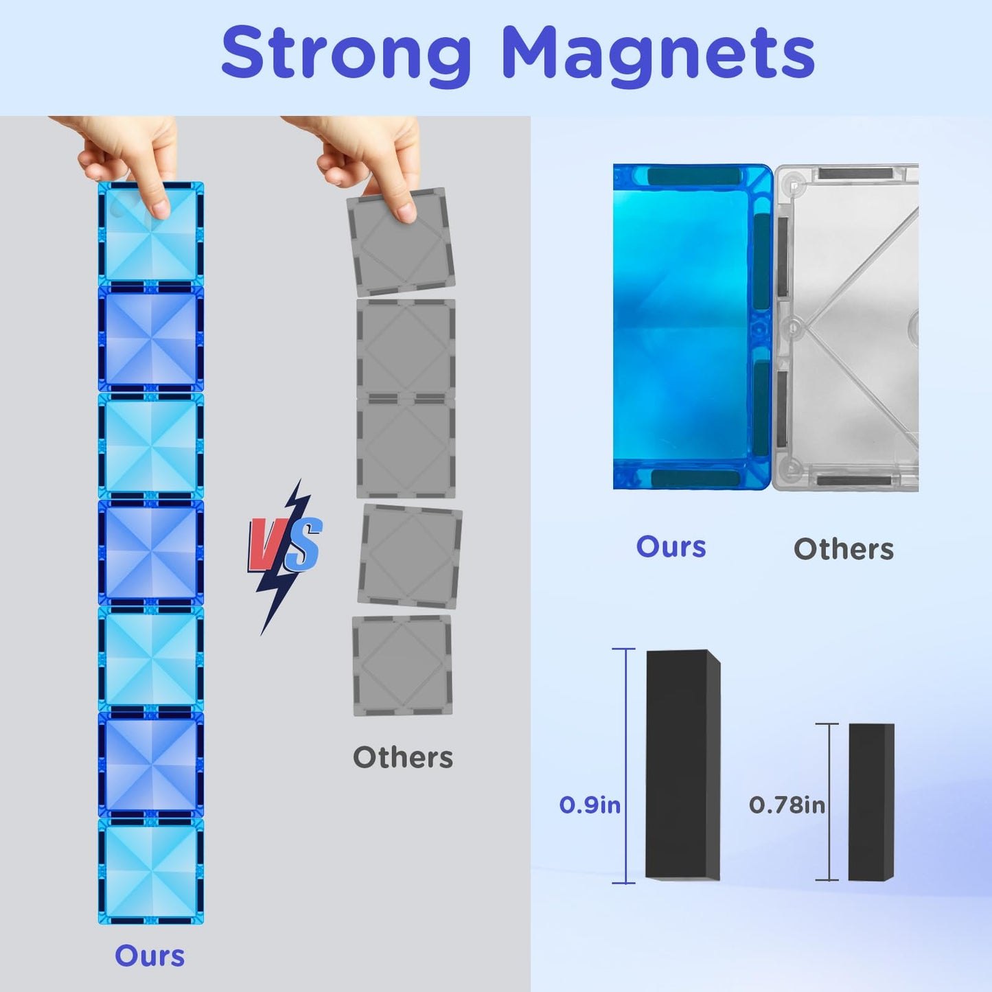 AFUNX Magnetic Tiles 116PCS – 3D Diamond Magnetic Blocks for Creative STEM Play