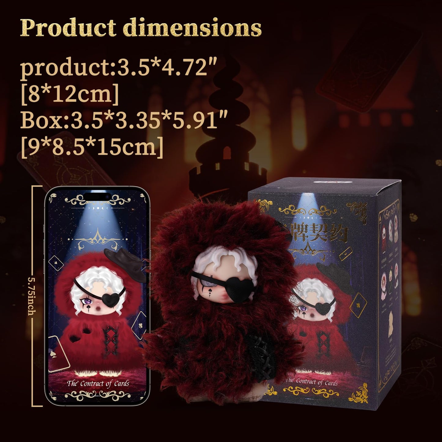 Afuosa Card Pact Series Plush Blind Box - 5.5-inch Random Character Plush Doll Keychain (Single Pack)