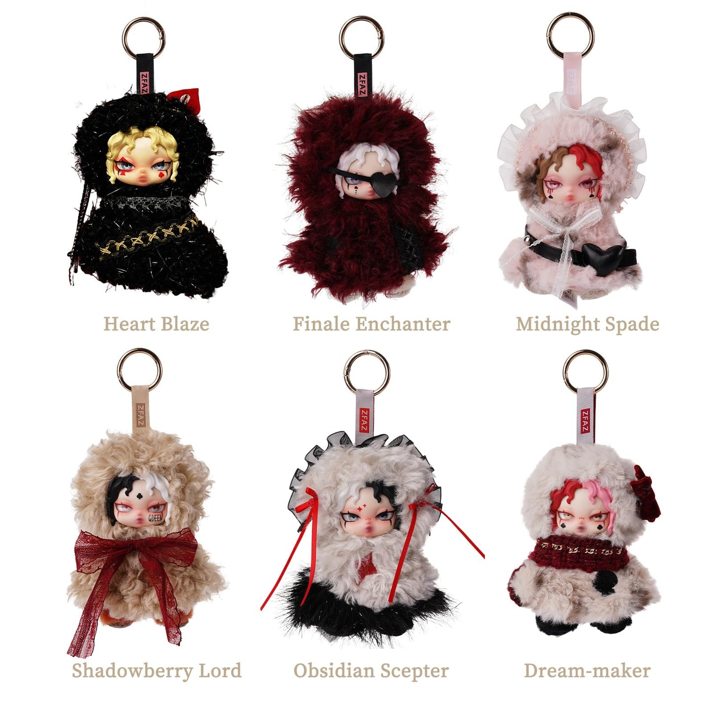 Afuosa Card Pact Series Plush Blind Box - 5.5-inch Random Character Plush Doll Keychain (Single Pack)
