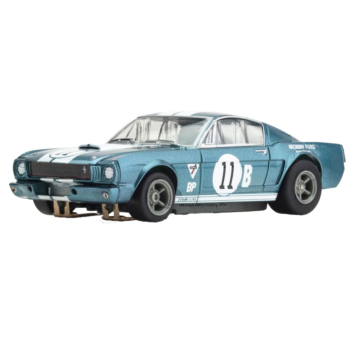 AFX 22071 Shelby GT350R 1965 Donohue White/Blue — Mega G+ Slot Car