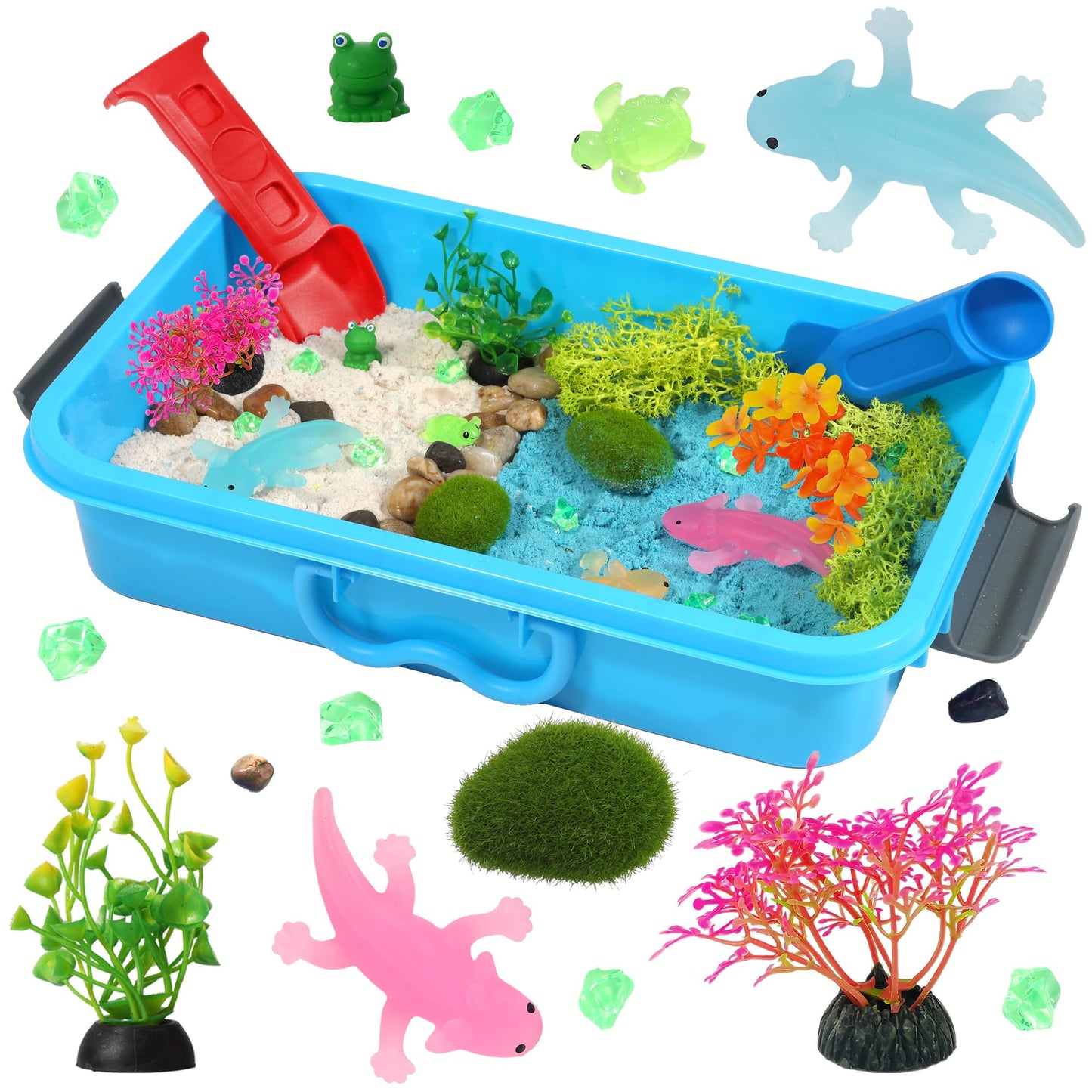 AGENTLAN Axolotl Sensory Bin — Sensory Sand Kit for Toddlers (Ages 3–8)