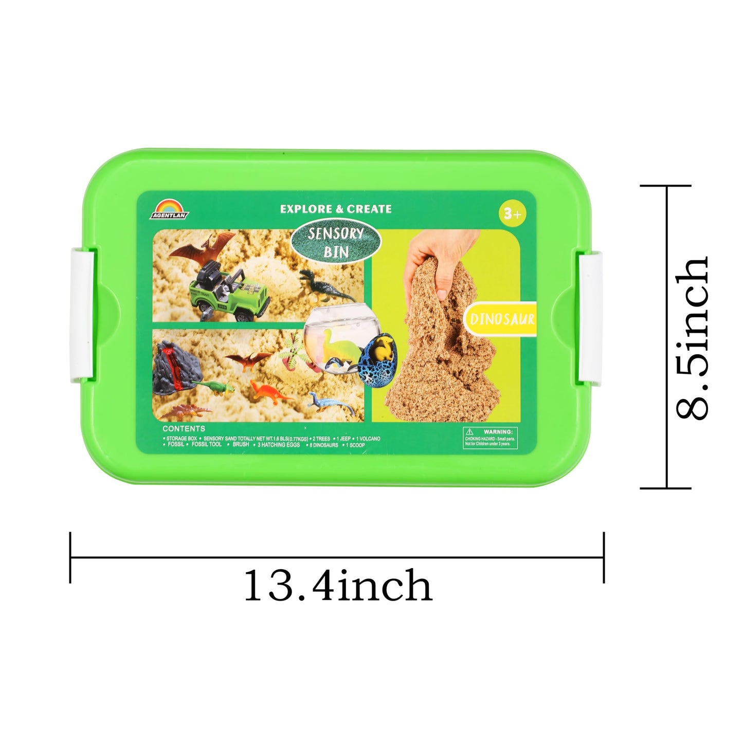 AGENTLAN Dinosaur Sensory Bin — Dino Dig Sand Toys for Toddlers & Kids (Age 3-8)
