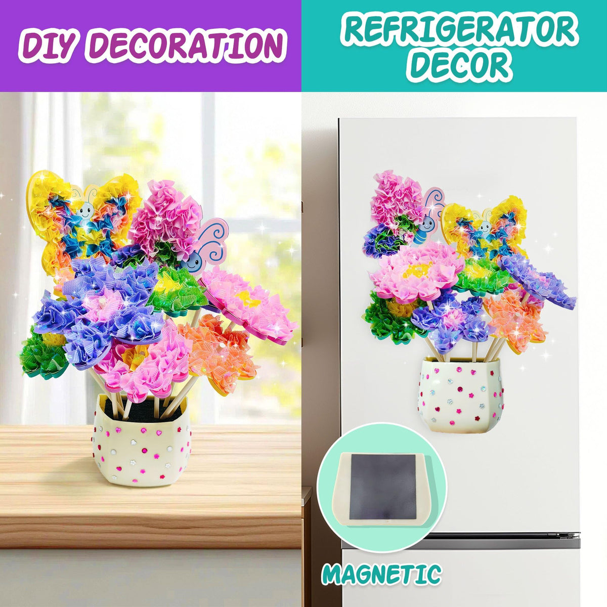 AGENTLAN Poke Fun Flower Bouquet Kit – Creative Kids Art & DIY Flowers