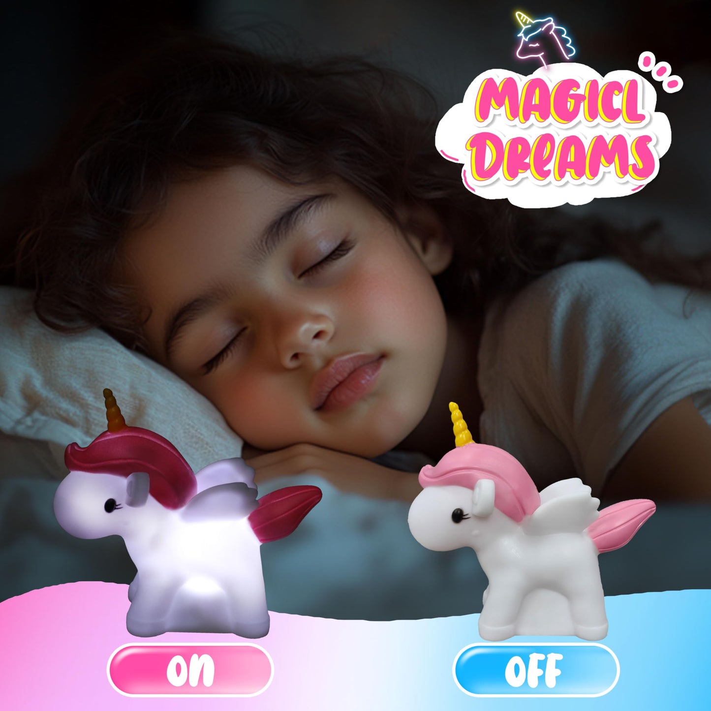 AGENTLAN Unicorn Glow Blanket Gift Set for Girls – Night Light Kit & Plush Accessories