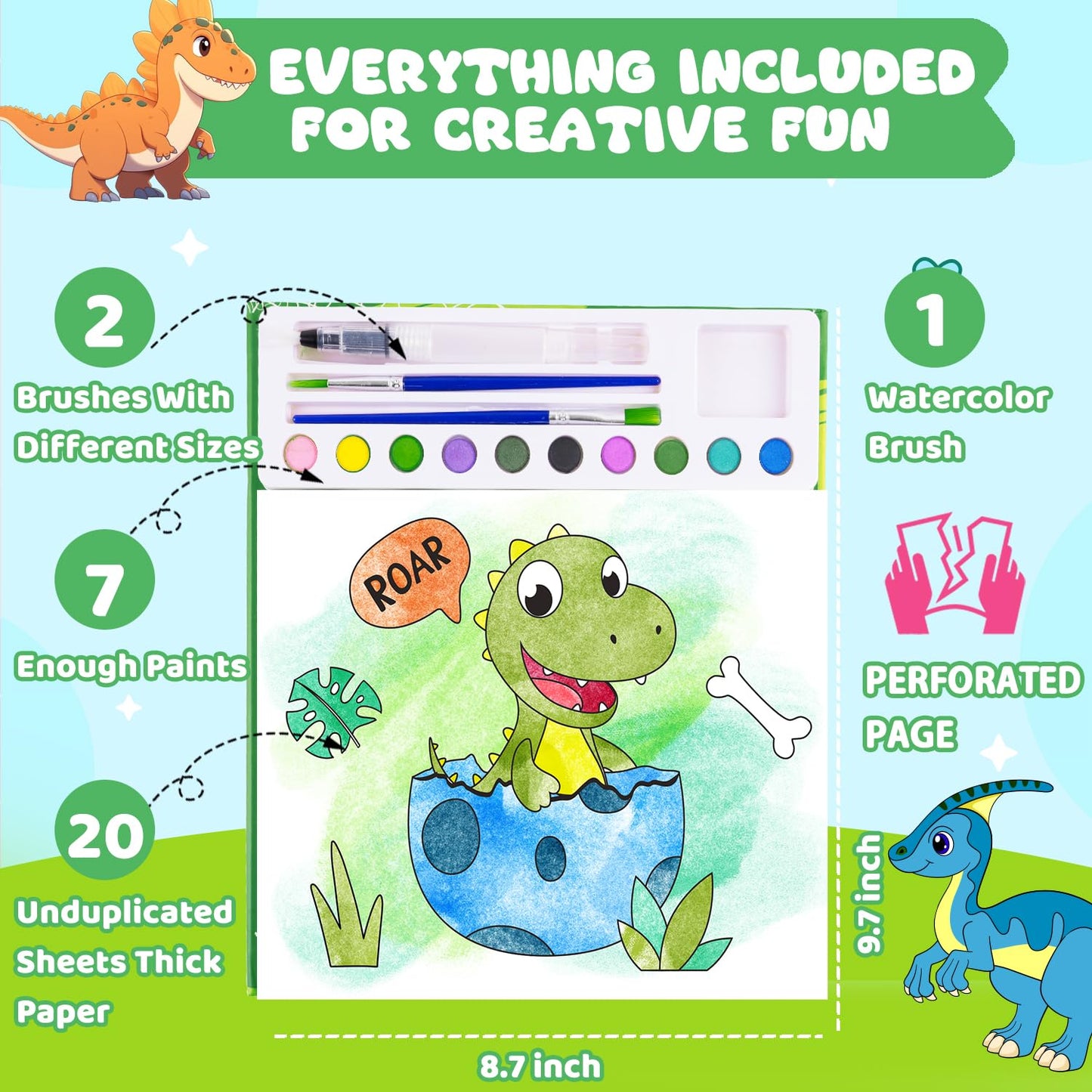 AGGKKY Paint with Water Coloring Books for Kids – Mess-Free Watercolor Set for Toddlers 3+