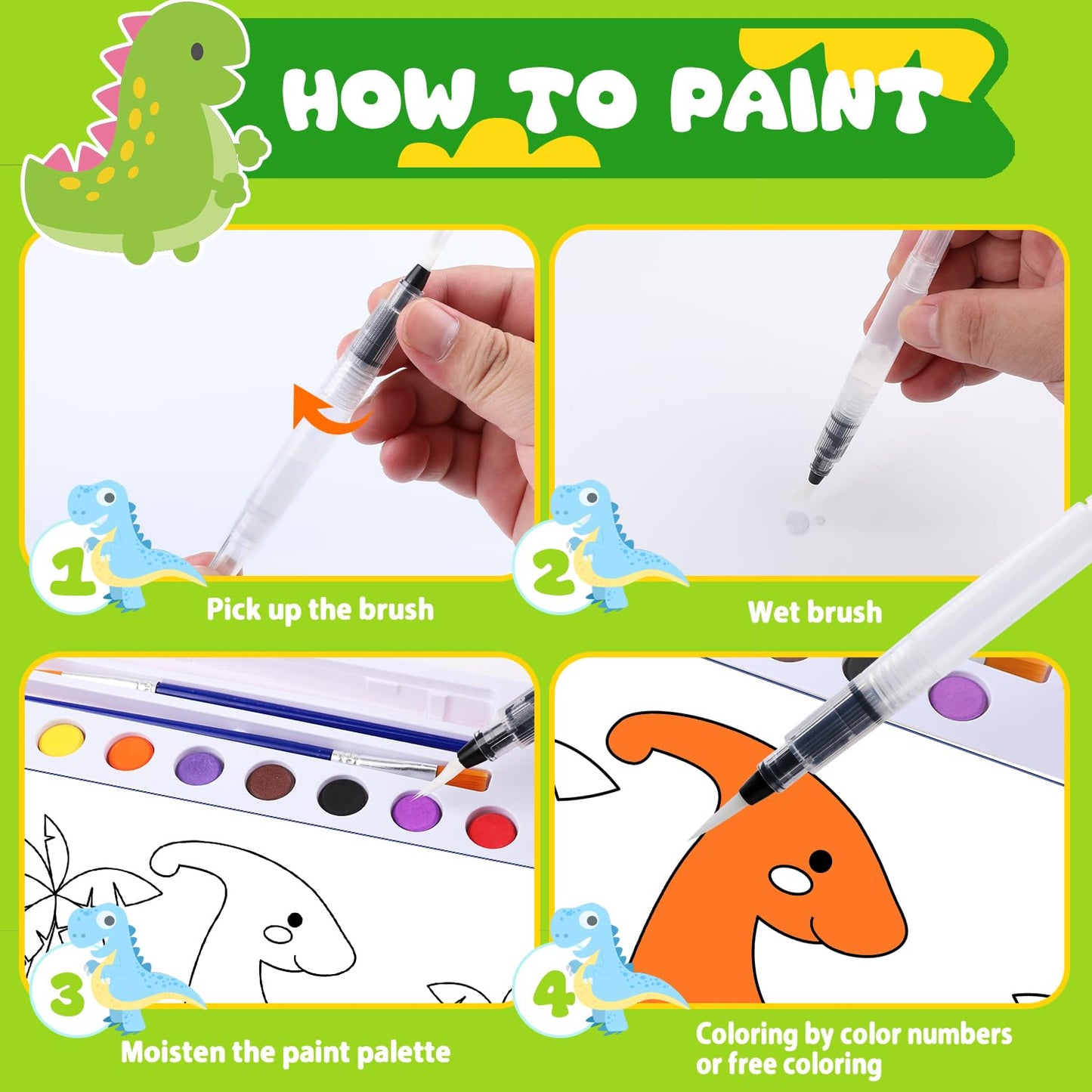 AGGKKY Paint with Water Coloring Books for Kids – Mess-Free Watercolor Set for Toddlers 3+