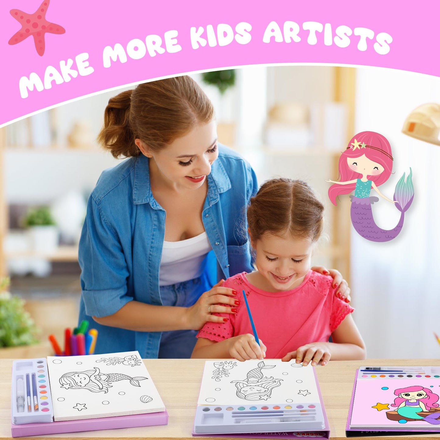 AGGKKY Paint with Water Coloring Books for Kids – Mess-Free Watercolor Set for Toddlers 3+