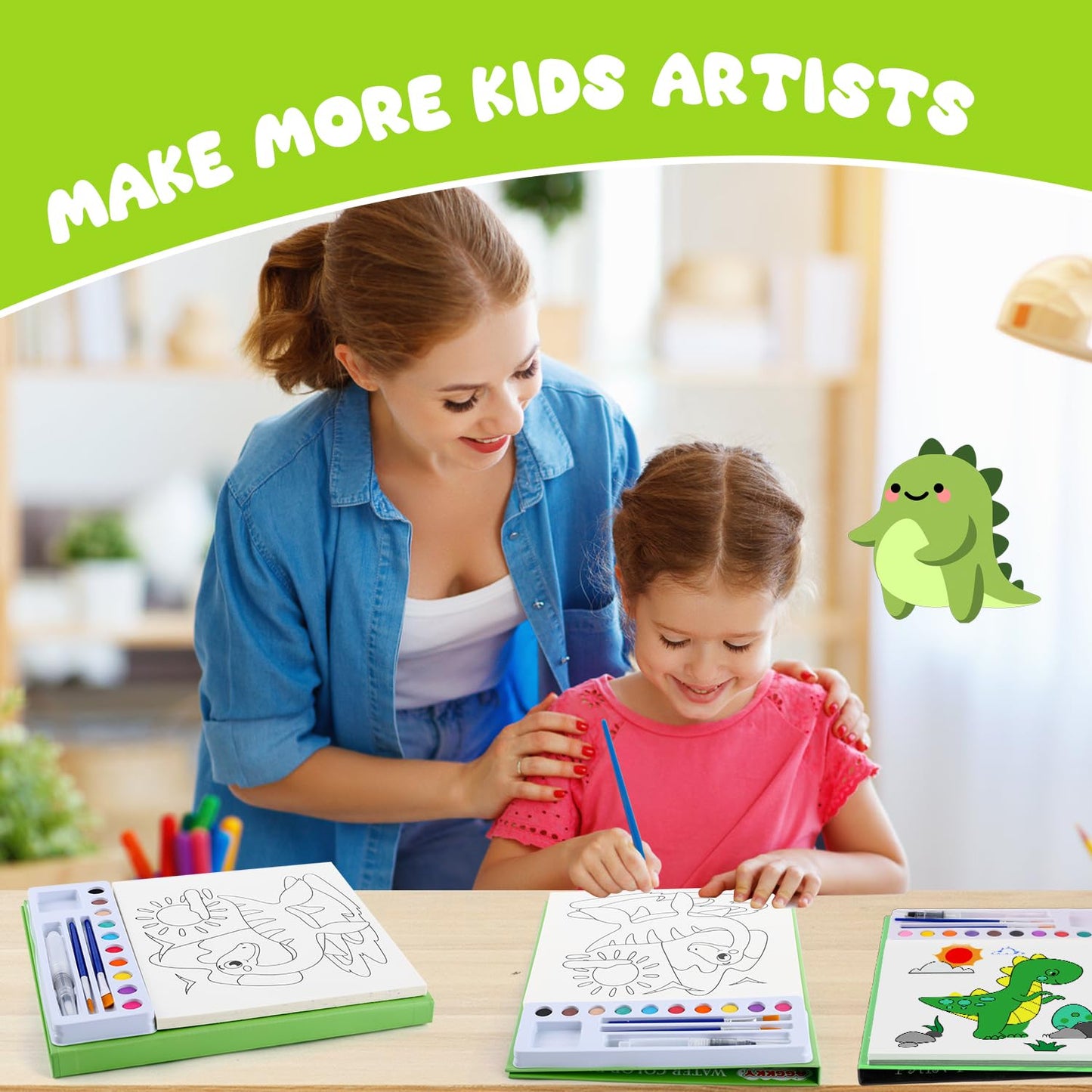 AGGKKY Paint with Water Coloring Books for Kids – Mess-Free Watercolor Set for Toddlers 3+