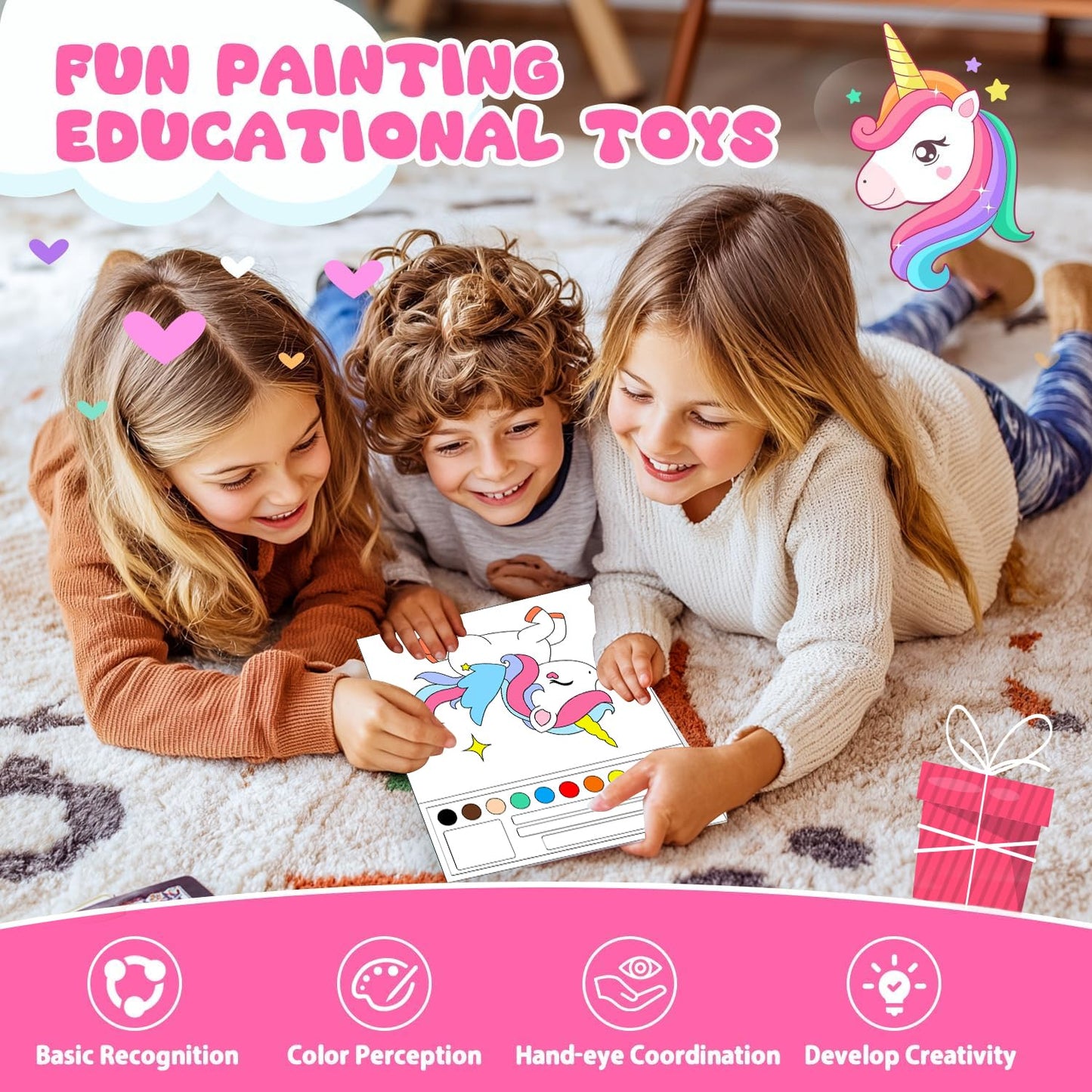 AGGKKY Paint with Water Coloring Books for Kids (Ages 3+) - Mess-Free, Travel-Friendly Art Set