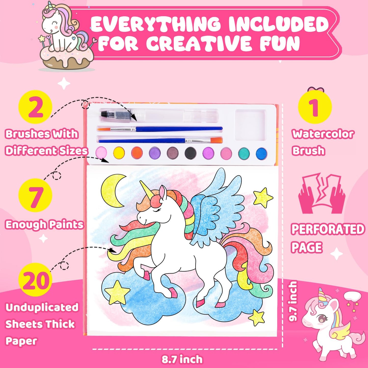 AGGKKY Paint with Water Coloring Books for Kids (Ages 3+) - Mess-Free, Travel-Friendly Art Set