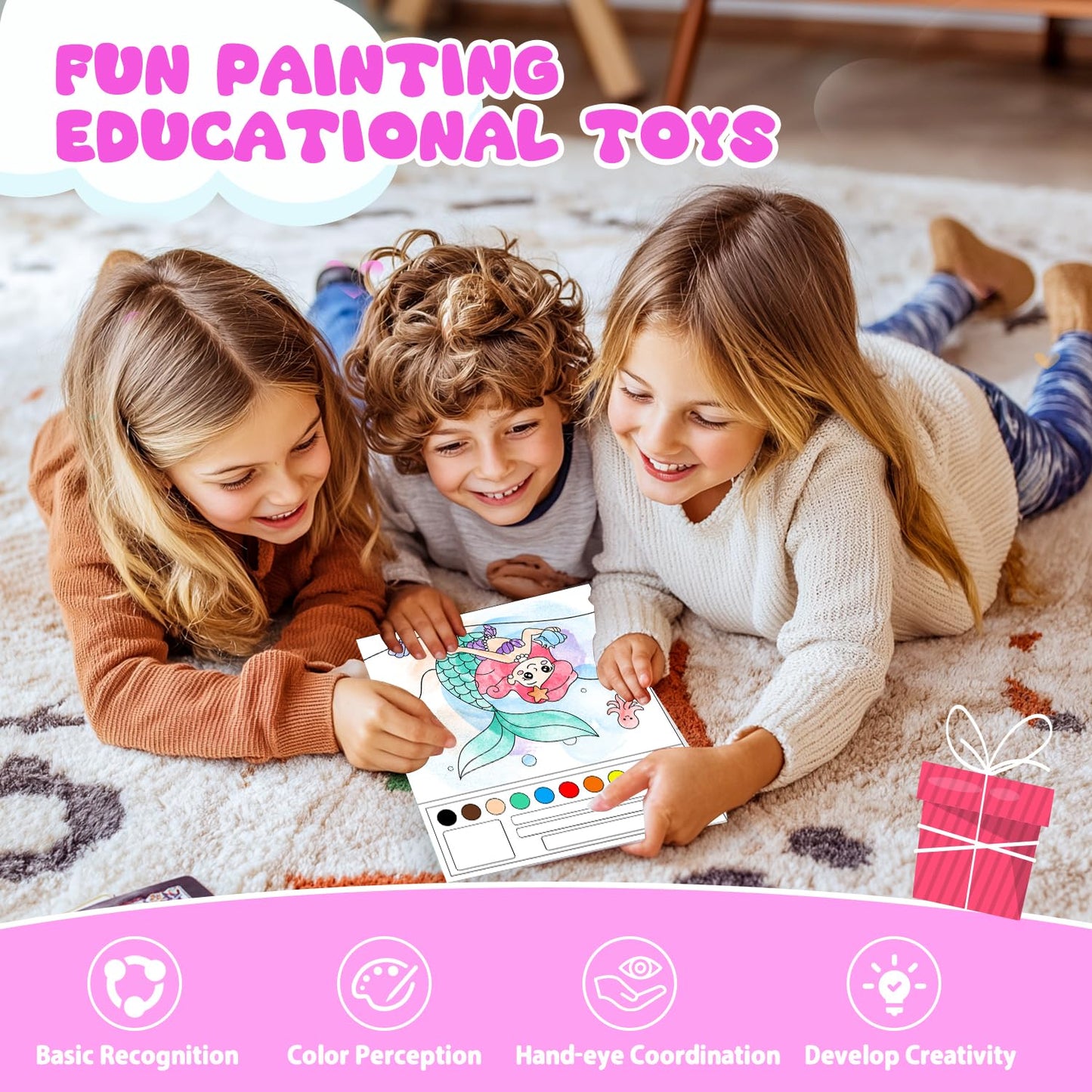 AGGKKY Paint with Water Coloring Books for Kids – Mess-Free Watercolor Set for Toddlers 3+