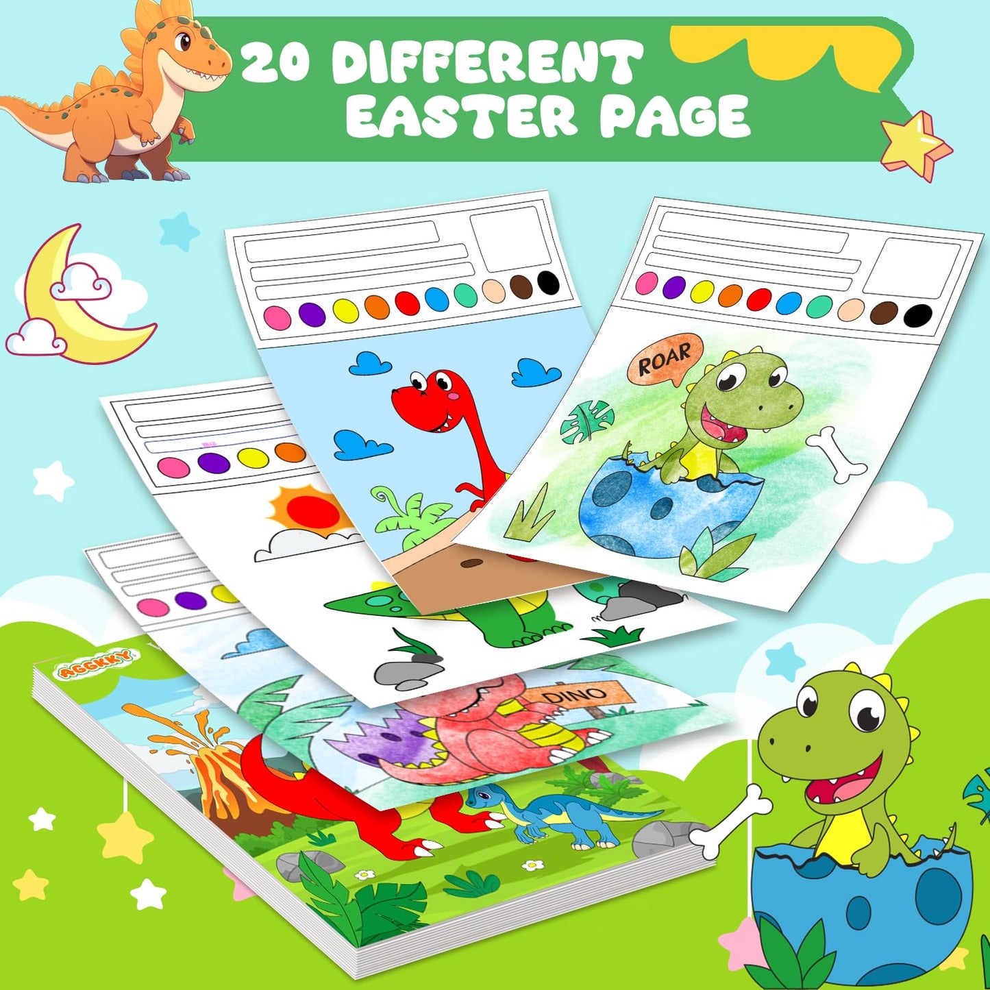 AGGKKY Paint with Water Coloring Books for Kids – Mess-Free Watercolor Set for Toddlers 3+