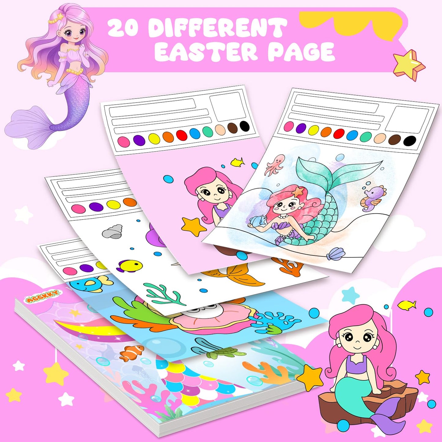 AGGKKY Paint with Water Coloring Books for Kids – Mess-Free Watercolor Set for Toddlers 3+
