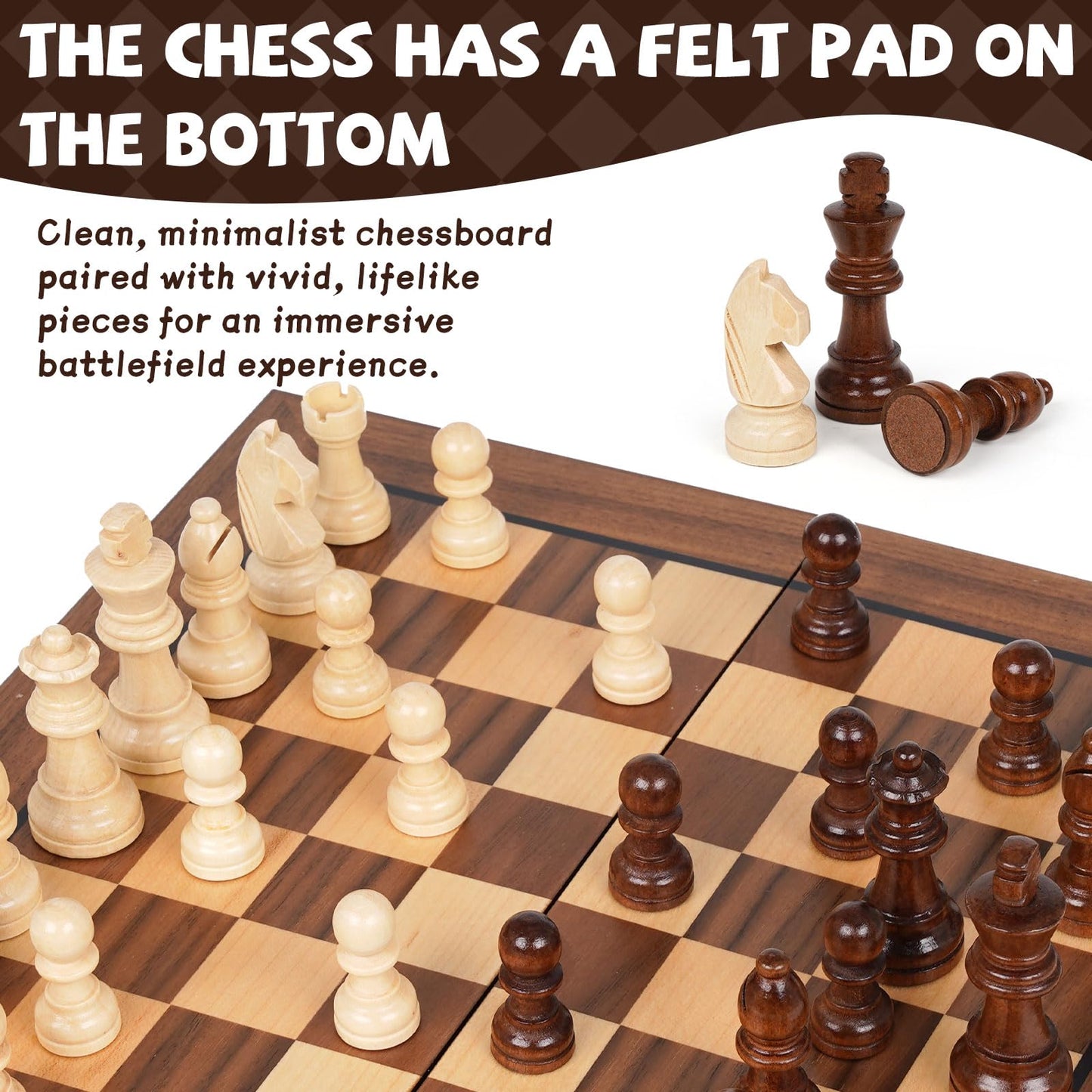Agirlgle 2-in-1 Magnetic Chess & Checkers Board — 12-Inch Folding Travel Set