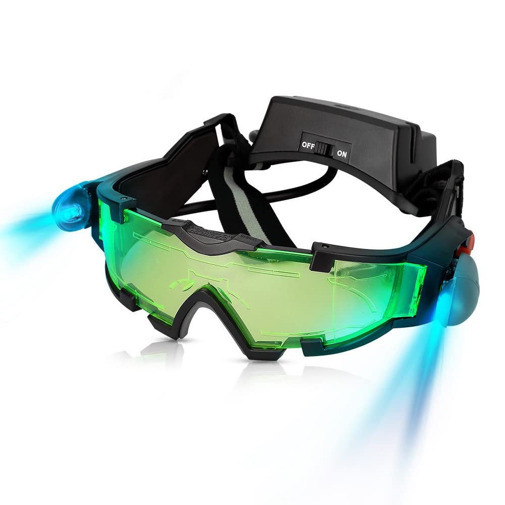 AGM Kids Night Vision Goggles – Adjustable Spy Gear with Flip-Out Lights