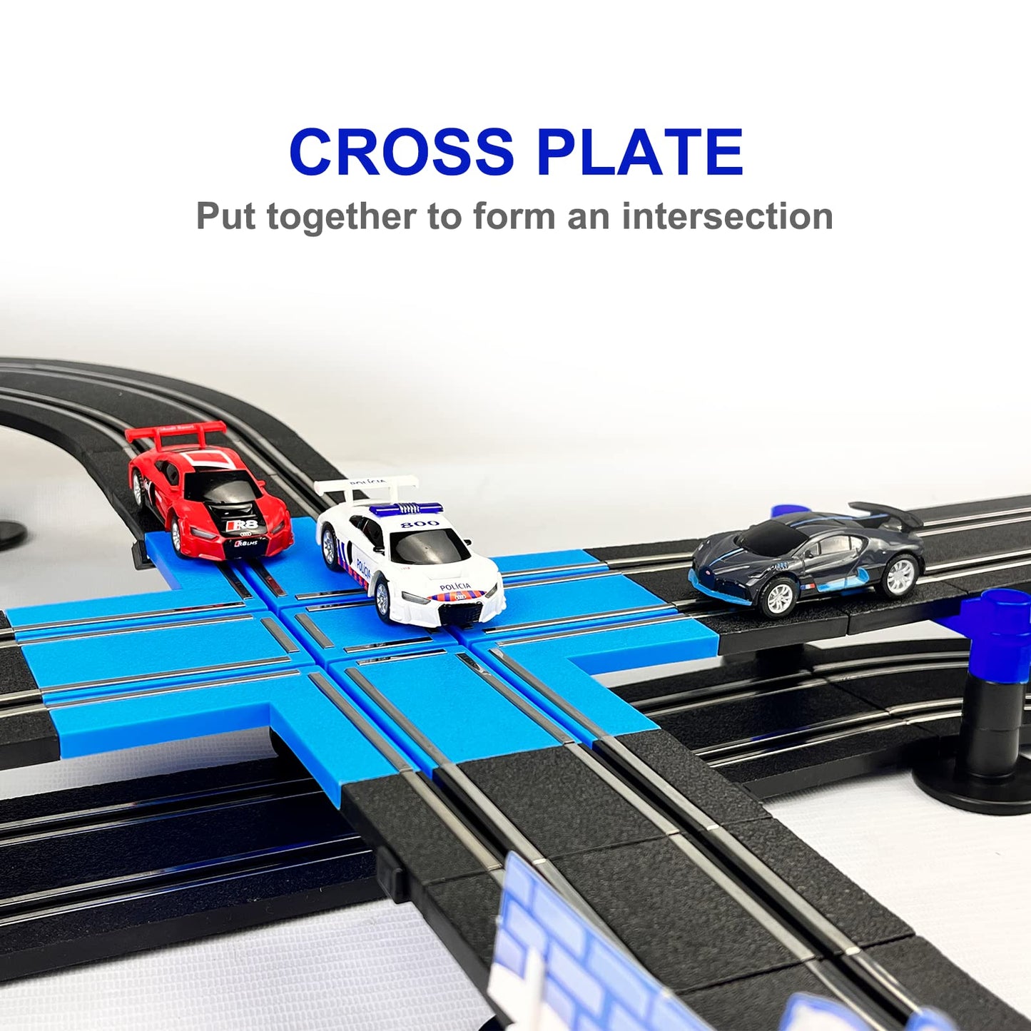 AGM MASTECH High Speed Series Tram Dual Track Set – Licensed Slot Car Racing with 4 Vehicles & 2 Controllers