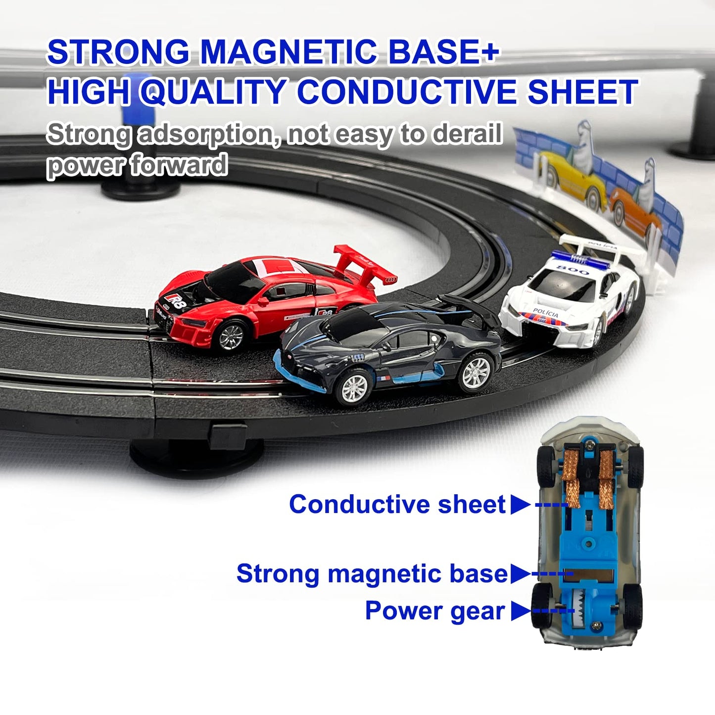 AGM MASTECH High Speed Series Tram Dual Track Set – Licensed Slot Car Racing with 4 Vehicles & 2 Controllers