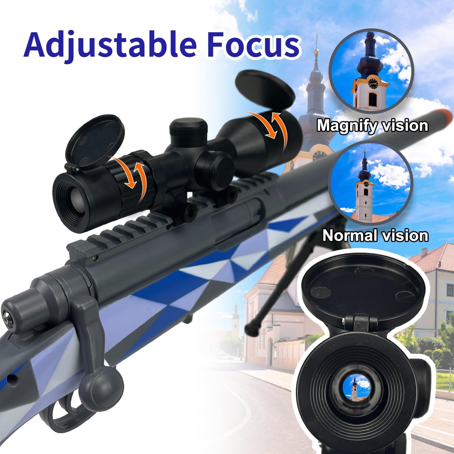 AGM MASTECH M24 Foam Blaster – Shell Ejecting, Safety Switch, Adjustable Stock, 40 Darts | Teens & Adults Tactical Gear