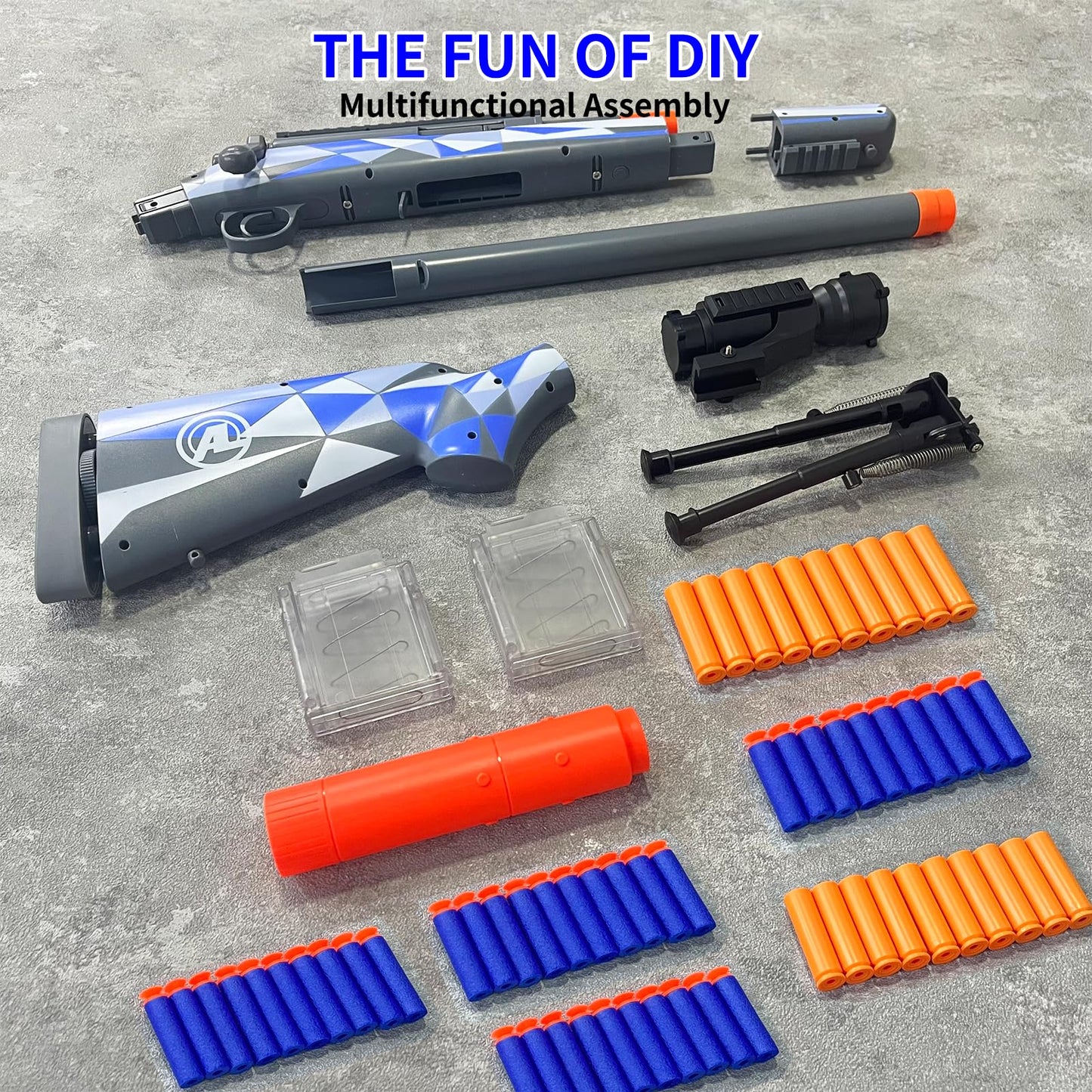 AGM MASTECH M24 Foam Blaster – Shell Ejecting, Adjustable Stock, 40 Darts Kit