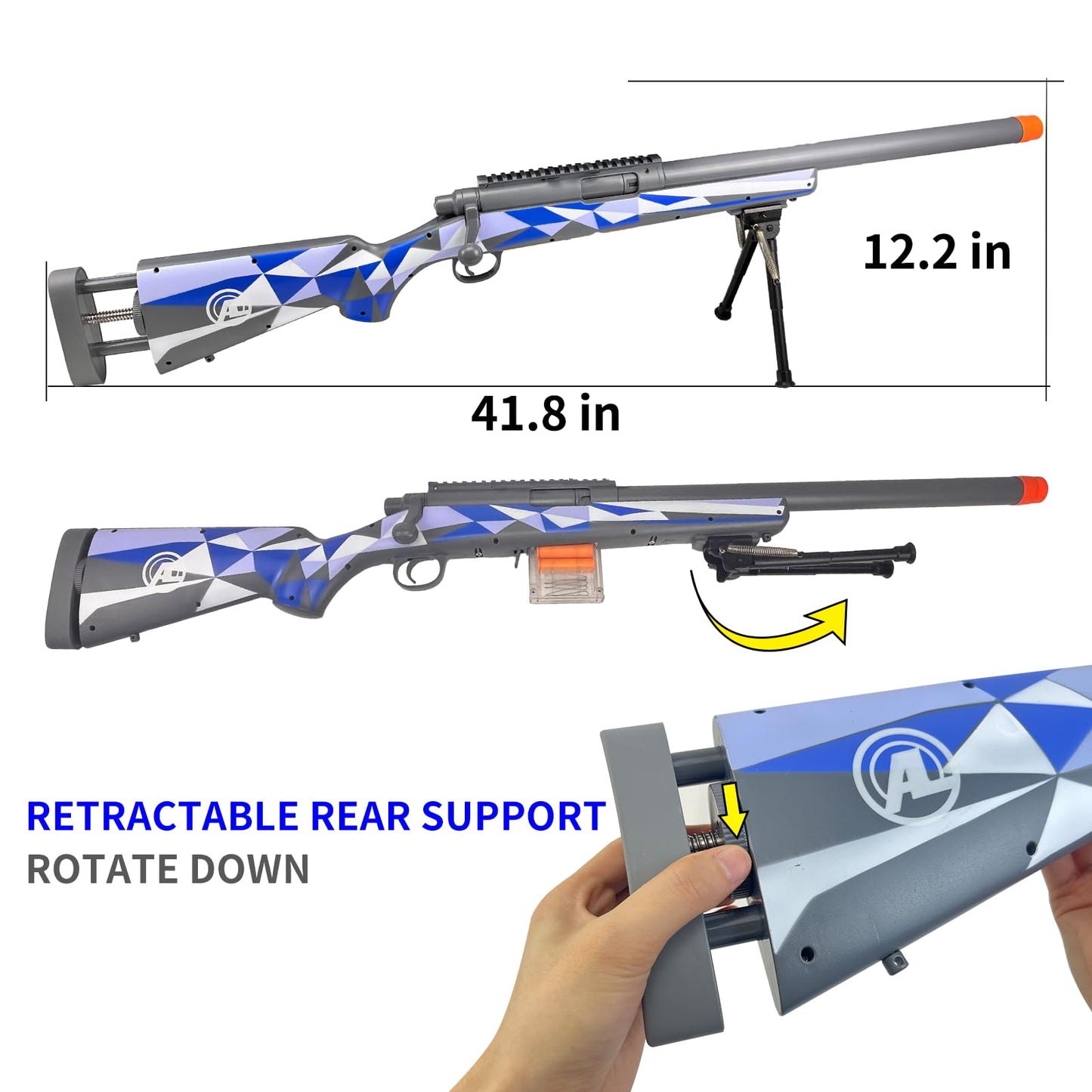 AGM MASTECH M24 Foam Blaster – Shell Ejecting, Adjustable Stock, 40 Darts Kit