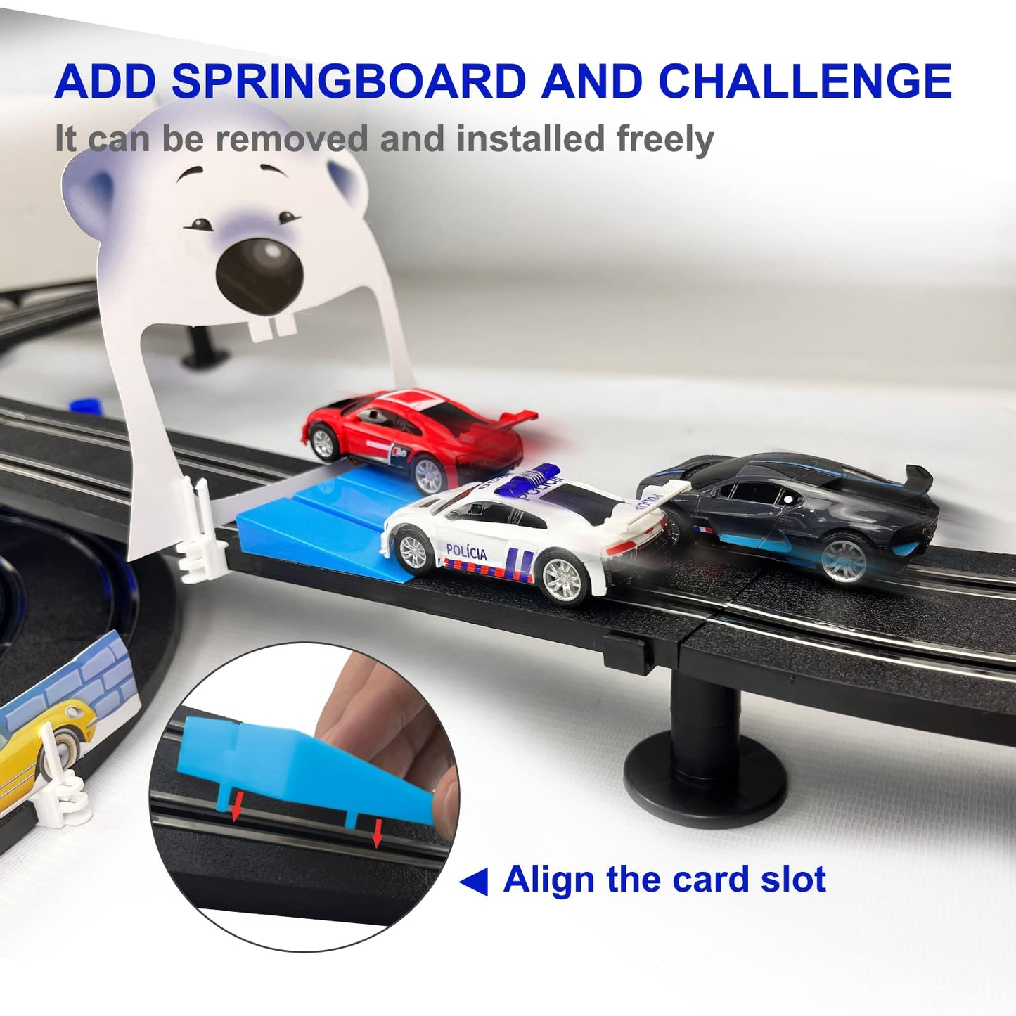 AGM MASTECH High Speed Series Tram Dual Track Set – Licensed Slot Car Racing with 4 Vehicles & 2 Controllers