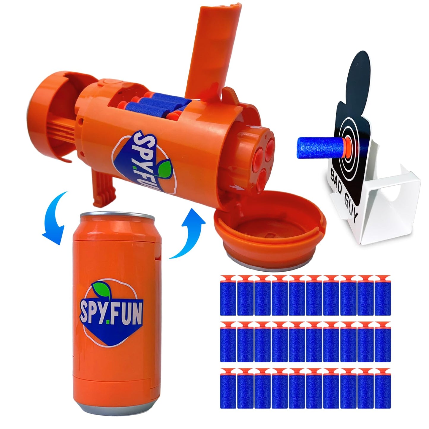 AGM MASTECH Transforming Soda Can Launcher — 30 Foam Darts & 3 Targets (Ages 15+)
