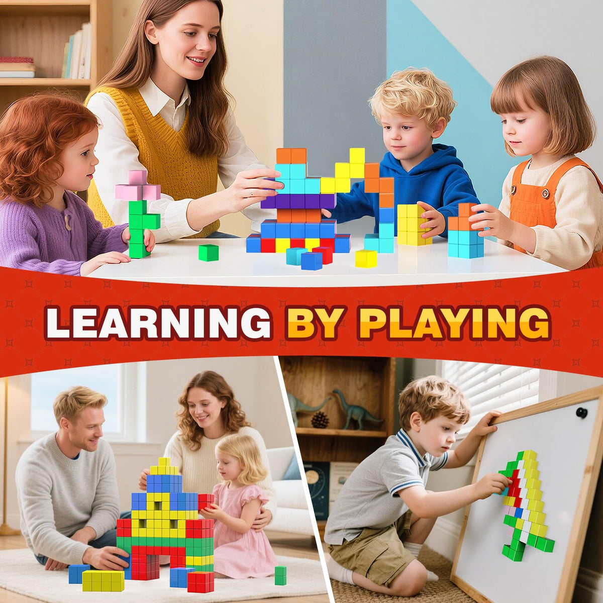 AGMJFN Magnetic Blocks 45pcs – STEM Toys for Ages 3-5 | Creative Learning