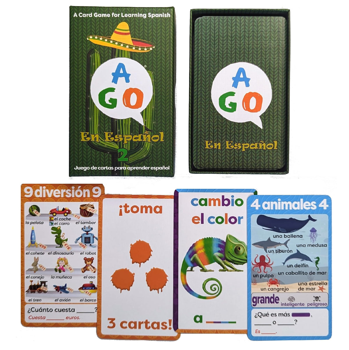 AGO En Español 2 Deluxe Card Game – Learn Spanish the Fun Way | Vocabulary & Conversation Skills
