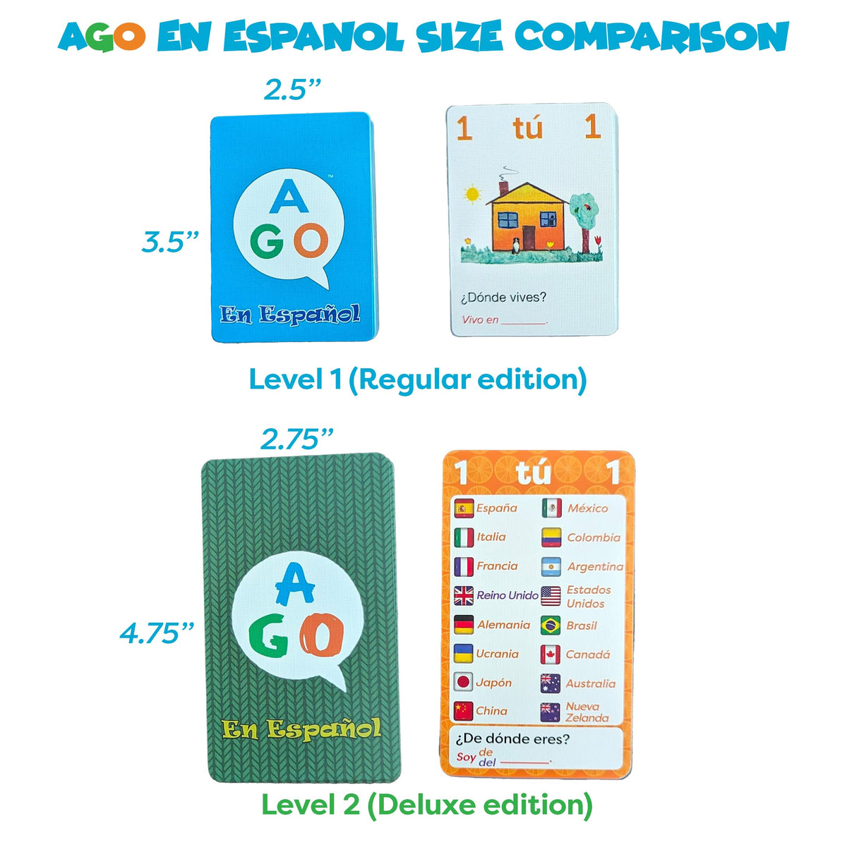 AGO En Español 2 Deluxe Card Game – Learn Spanish the Fun Way | Vocabulary & Conversation Skills