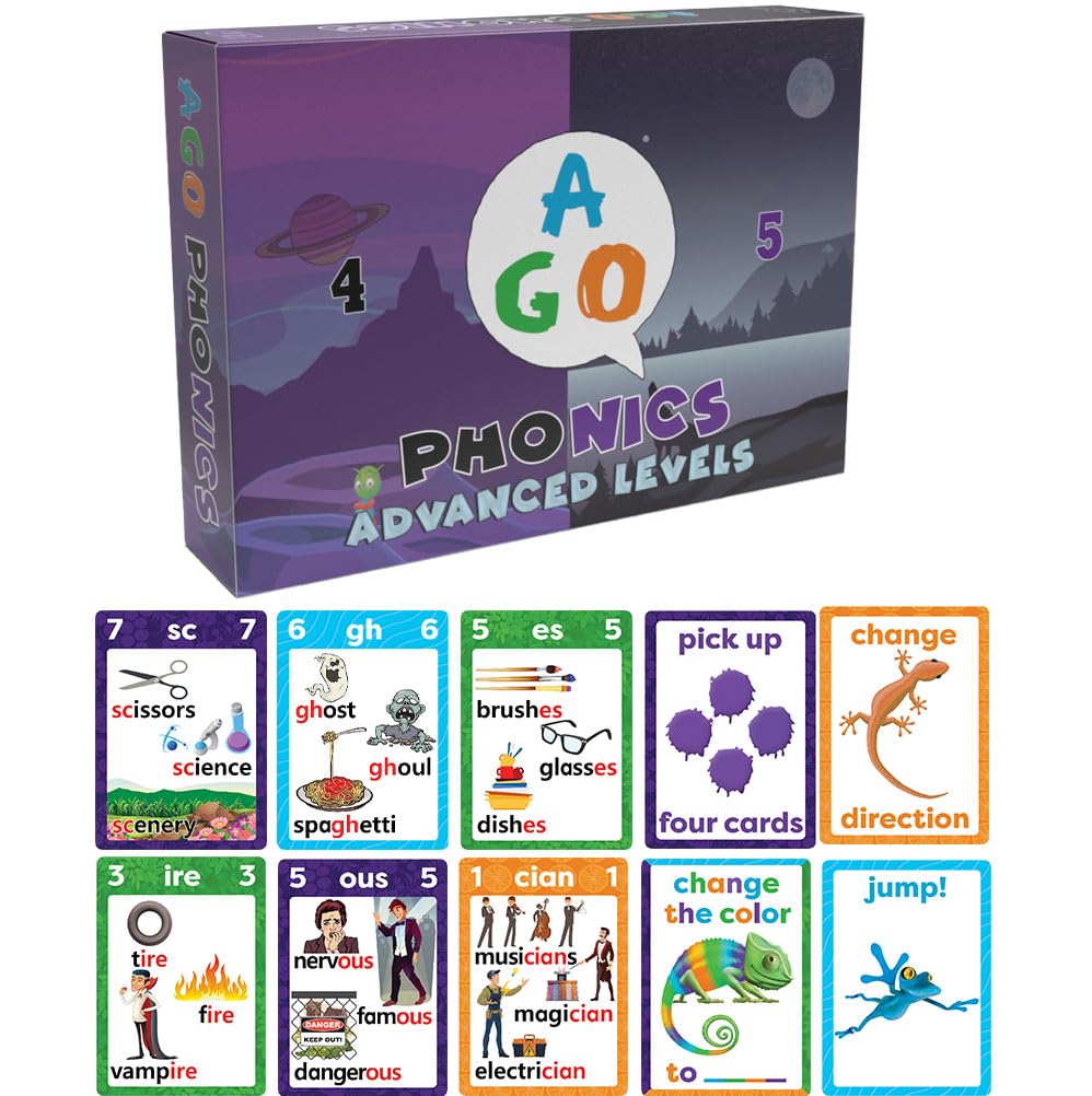 AGO Phonics Card Game - Advanced Set Levels 4 & 5 | Fun Phonics & Reading Practice