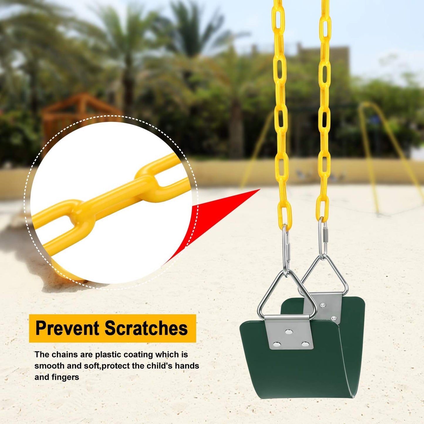 AGPTEK Swing Sets – 66-Inch Anti-Rust Chains, 250 lb Capacity, 2-Pack