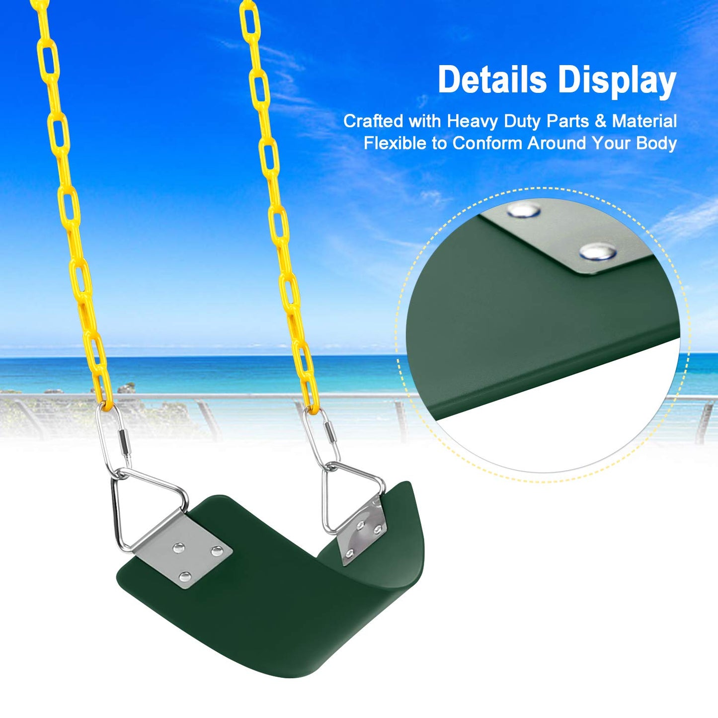 AGPTEK Swing Sets – 66-Inch Anti-Rust Chains, 250 lb Capacity, 2-Pack