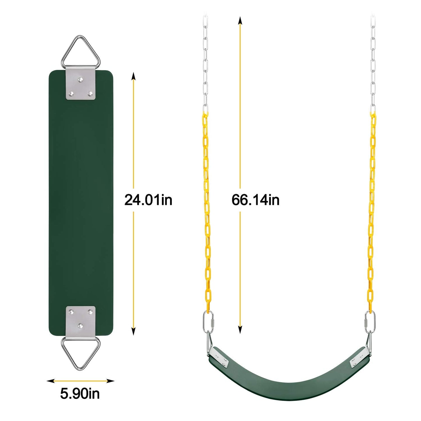 AGPTEK Swing Sets – 66-Inch Anti-Rust Chains, 250 lb Capacity, 2-Pack