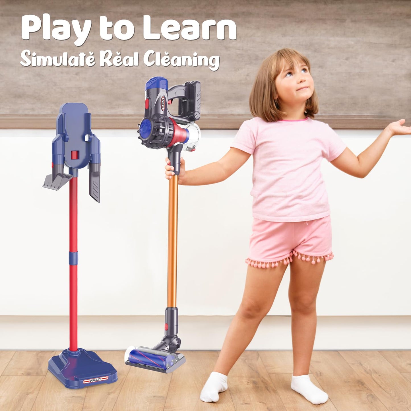 AGRASIV Kids Vacuum Toy Set – 3-in-1 Rechargeable, Realistic Pretend Play