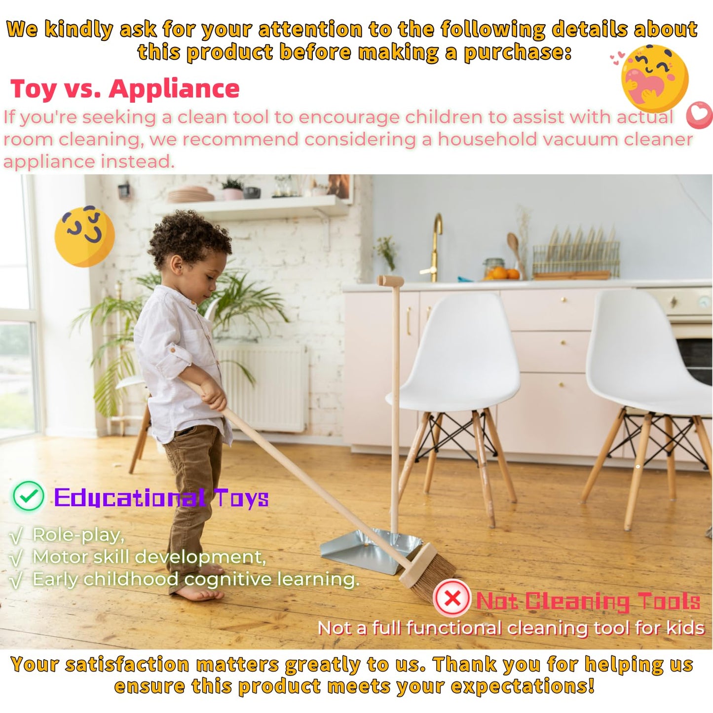 AGRASIV Kids Vacuum Toy Set – 3-in-1 Rechargeable, Realistic Pretend Play