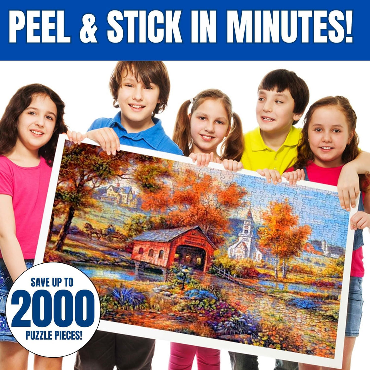AGREATLIFE Permanent Adhesive Puzzle Saver Sheets – Preserve 2,000-Piece Puzzles (12 Sheets + 4 Hangers)