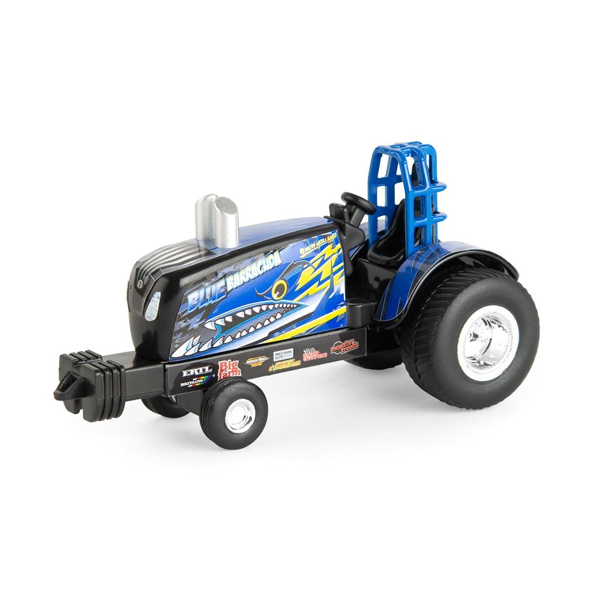 Agriculture 1/64 New Holland Blue Barracuda Pulling Tractor with Pickup Truck & Trailer – 47570