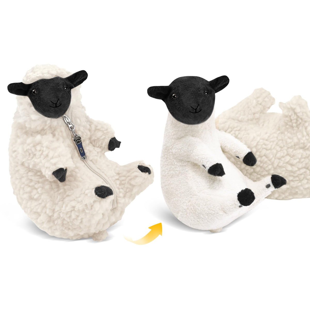 AGRIMONY Cute Shaved Sheep Plush — Zipper-Shear Lamb Toy, Kids Gift