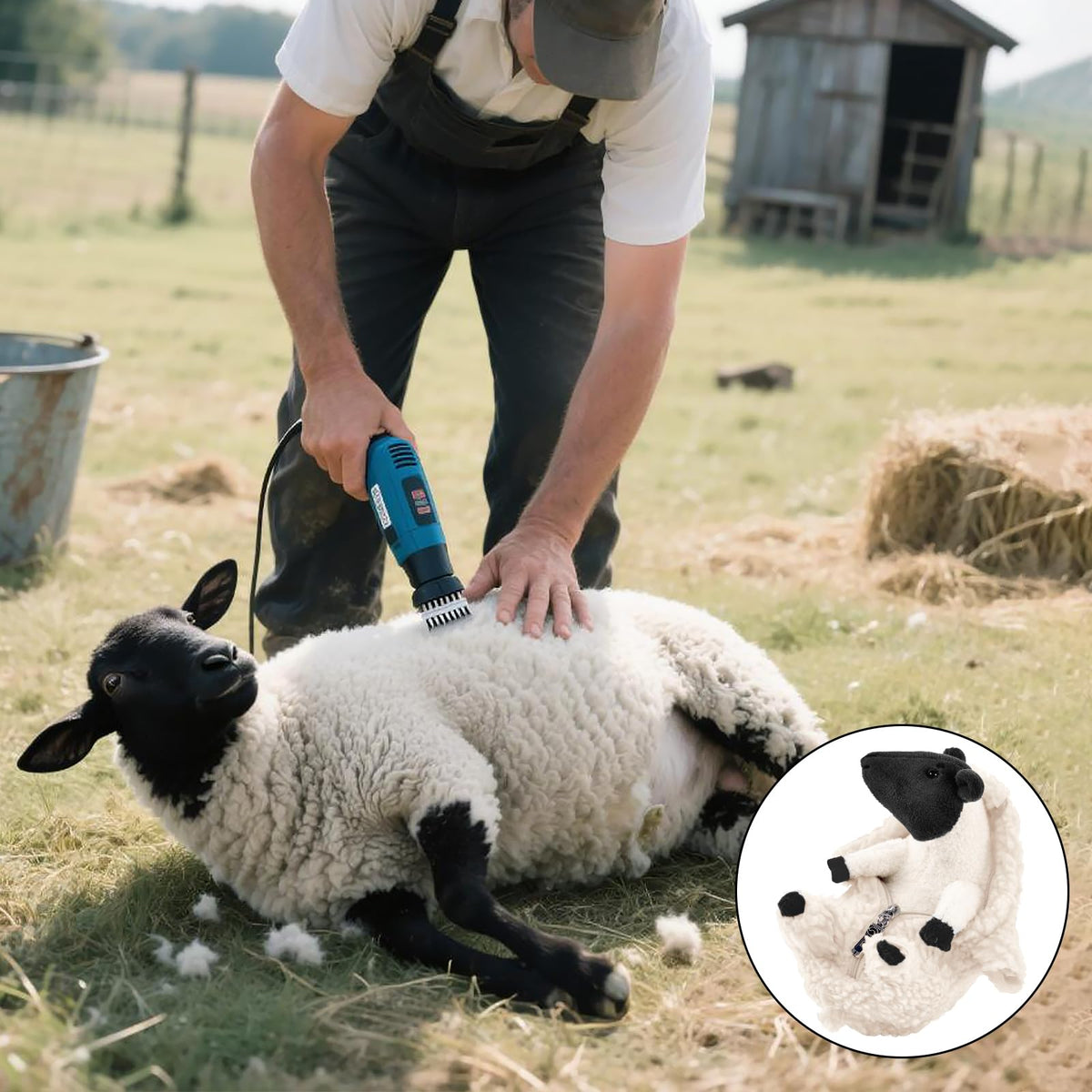 AGRIMONY Cute Shaved Sheep Plush — Zipper-Shear Lamb Toy, Kids Gift